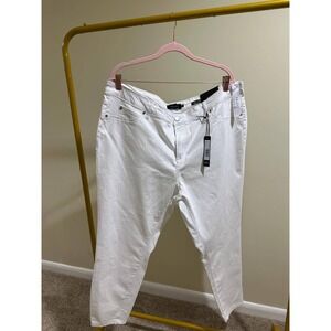 Tahari Kelly White Mid-Rise Skinny Jeans Plus Size 22W New With Tags
